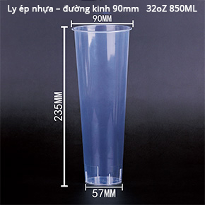 ly nhựa có độ trong suốt cao đường kính 90 32oz 850ML